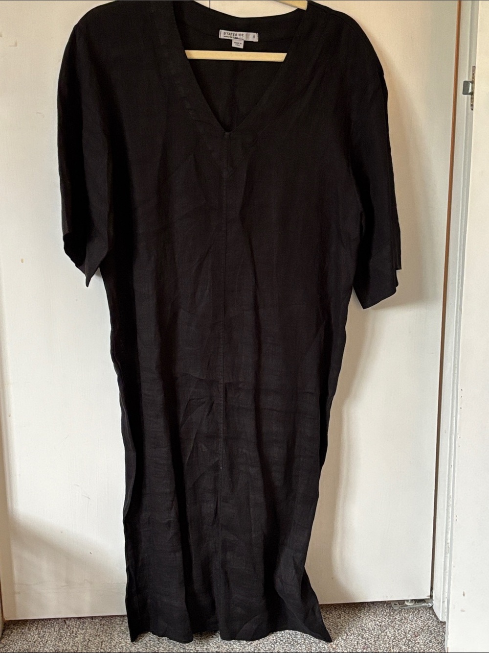 Stateside Black V-Neck Linen Tunic